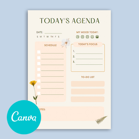 Canva Template Daily Vintage Planner